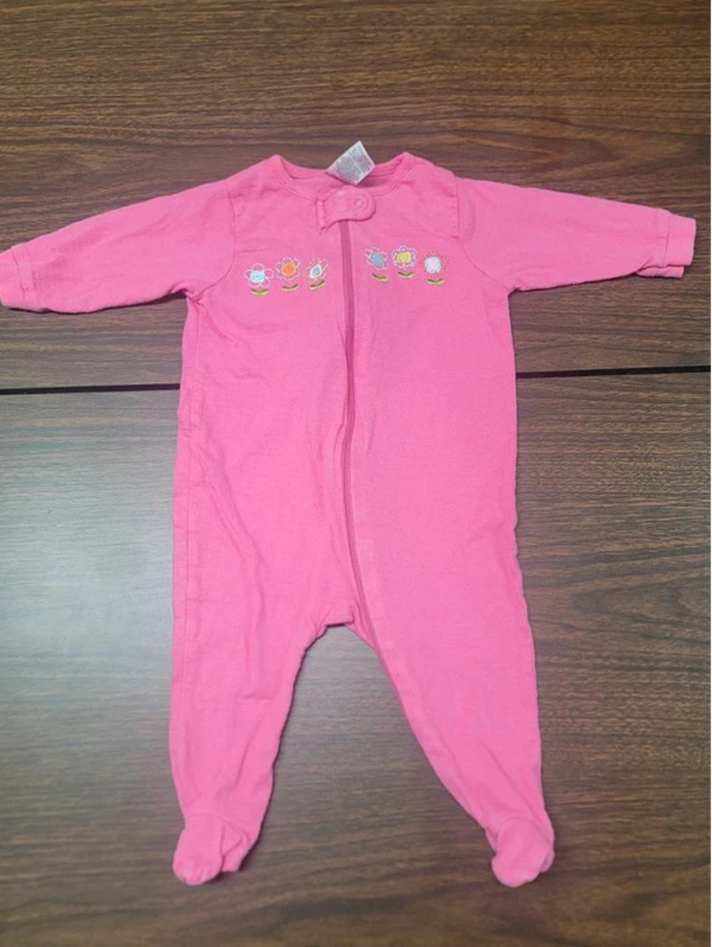 Gerber 3-6m pink embroidered pjs